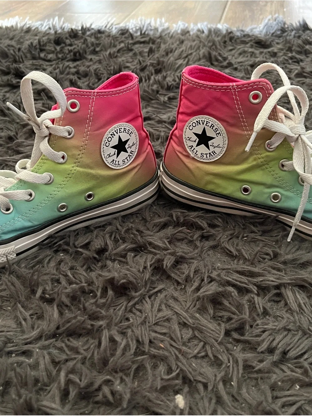 Converse High Top Sneakers - Pink Yellow Blue Ombre